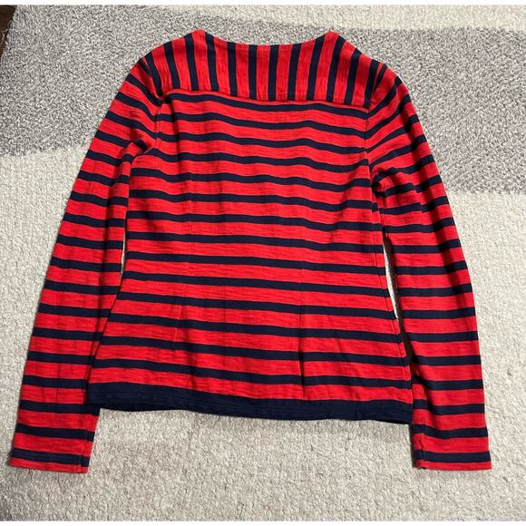 Cabi Knit Revoir Yacht Button Knit Blazer Womens Small Nautical Red Blue Stripes - Picture 7 of 12